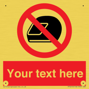 Custom No Motorcycle Helmets Sign